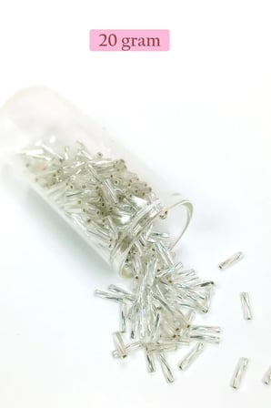 Uzun Boru Kesme Boncuk Çap 2mm Uzunluk 10 mm - 4 Renk - Toplam 80 Gram - BNC434
