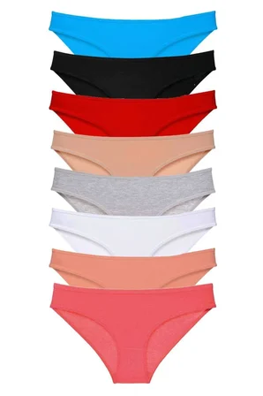 8 adet Süper Eko Set Likralı Kadın Slip Külot Set 2 m mudanis