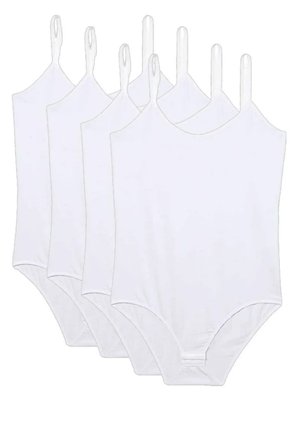 4 Adet İp Askılı Kadın Çıtçıtlı Body Beyaz