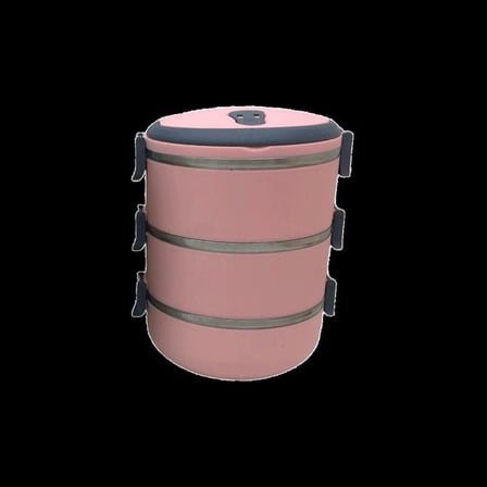 3'lü 1.8L Sefer Tası Saklama Kabı - Açık Pembe