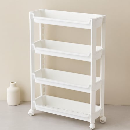4 Katlı Tekerlekli Sepet Organizer Raf 465x145x670mm