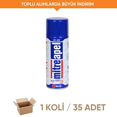 Mitre Apel Hızlı Yapıştırıcı Spreyi 400 ML (1 Koli - 35 Adet)