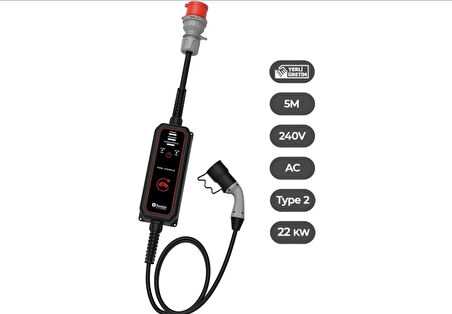 Bemis Pro Mobil Araç Şarj Aleti  11 - 22 KW - 5 Metre