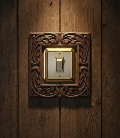 Bufer Efes Serisi 1980’ler Antika Vavien Anahtar - Sıva Altı Nostaljik Işık Düğmesi, Fırçalanmış Gold Panel ve Lüks Retro Tasarım