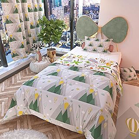 Rivaİstanbul Kuş Vadisi Çift Taraflı Çocuk Nevresim Takımı Polycotton