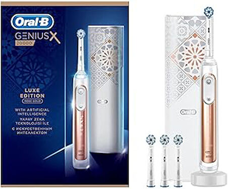 Genius X Luxe Edition Yapay Zeka Destekli Şarj Edilebilir Diş Fırçası Rosegold + Seyahat Kabı