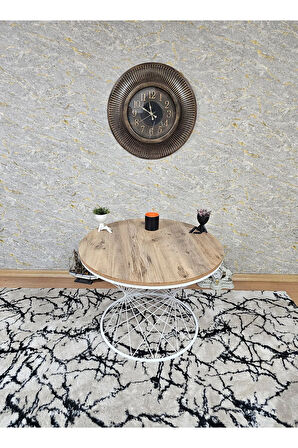 Beyaz Fırınlı Statik Boya Aris Gri Suntalem Tabla Pota Orta Sehpa - Beyaz Boyalı Sehpa