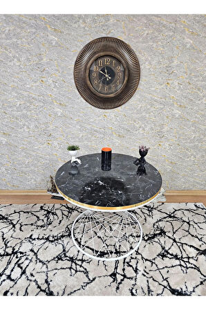 Beyaz Fırınlı Statik Boya Aris Gri Suntalem Tabla Pota Orta Sehpa - Beyaz Boyalı Sehpa