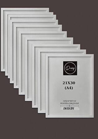 10'LU A4 ÇERÇEVE, BELGE ÇERÇEVESİ, DİPLOMA, SERTİFİKA, FOTOĞRAF ÇERÇEVESİ, RESİM ÇERÇEVESİ, 21x30