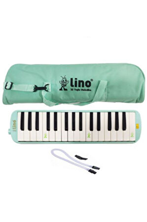 Pastel Renklerde Bez Çantalı 32 Tuşlu Lino Melodika Müzik Aleti