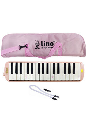 Pastel Renklerde Bez Çantalı 32 Tuşlu Lino Melodika Müzik Aleti