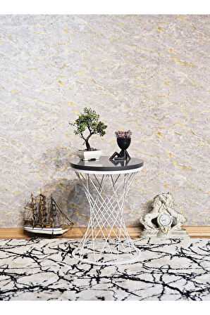 Beyaz Boyalı Pota Sehpa - Sehpa - Ahşap Sehpa - Metal Sehpa - Sunta Sehpa - Tek Sehpa - Zigon Sehpa