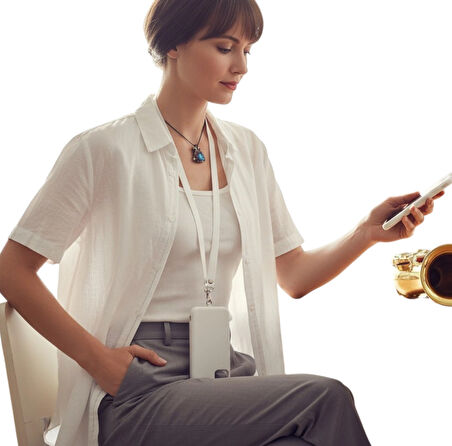 BEYAZ TELEFON ASKISI CROSSBODY (AYARLANABİLİR) TÜM KILIFLARLA UYUMLU