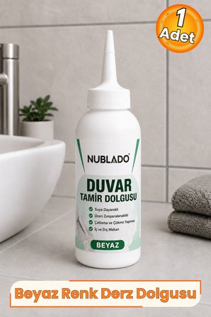 1 Adet Hazır Derz Dolgu Macunu 220 Gr Beyaz, Fayans Seramik Mermer ve Cam Mozaik Derz Tamir Dolgusu, Suya Dayanıklı, Hızlı Kuruyan, Esnek, Çatlama Yapmayan, İç Dış Mekan, Tüp Uçlu Kolay Uygulama