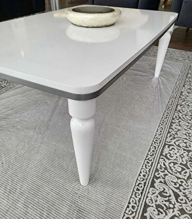 Orta Sehpa Lüx Beyaz Gümüş