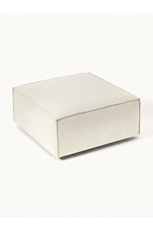 LUNERA Modern Çok Amaçlı Kare Puf, Balkon Mutfak Salon Pufu, 80x80 cm Keten Kumaş