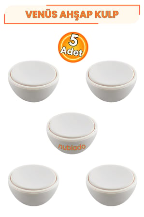 Venüs İçbükey Polimer Düğme Kulp 5 Adet Mat Aytaşı 40 mm Dolap Çekmece Mutfak Gardırop Mobilya Kapak Kulpu Tek Vidalı Dekoratif Kulp