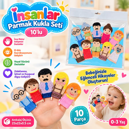 BT Teknik AND-5087 T İnsanlar Parmak Kukla Seti 10'lu BEZ