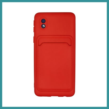 BT Teknik Samsung Galaxy A01 Core Kılıf Kelvin Kartvizitli Silikon - Kırmızı BEZ