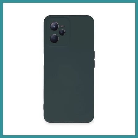 BT Teknik Realme C35 Kılıf Nano içi Kadife Silikon - Koyu Yeşil BEZ