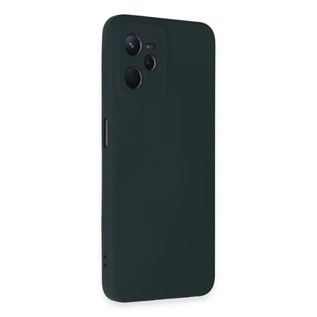 BT Teknik Realme C35 Kılıf Nano içi Kadife Silikon - Koyu Yeşil BEZ
