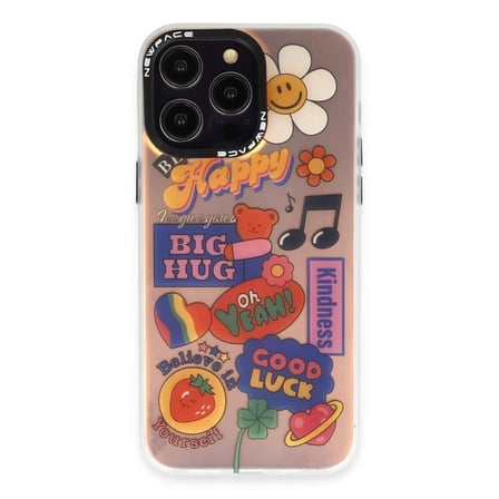 BT Teknik iPhone 14 Pro Kılıf Estoril Desenli Kapak - Estoril - 15 BEZ