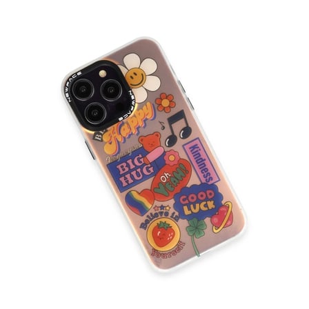BT Teknik iPhone 14 Pro Kılıf Estoril Desenli Kapak - Estoril - 15 BEZ