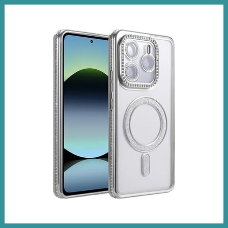 BT Teknik Redmi Note 14 4G Uyumlu Joke Simli Magneticsafe Kılıf - Gümüş BEZ