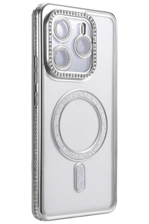 BT Teknik Redmi Note 14 4G Uyumlu Joke Simli Magneticsafe Kılıf - Gümüş BEZ