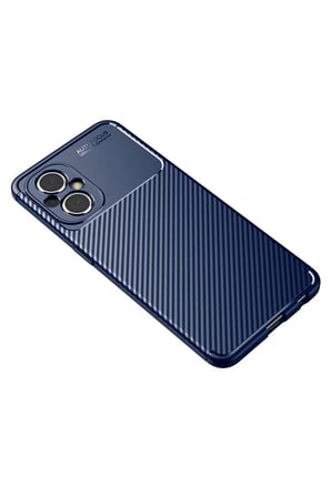BT Teknik Poco M5 Uyumlu Kılıf Auto Focus Karbon Kapak - Lacivert BEZ