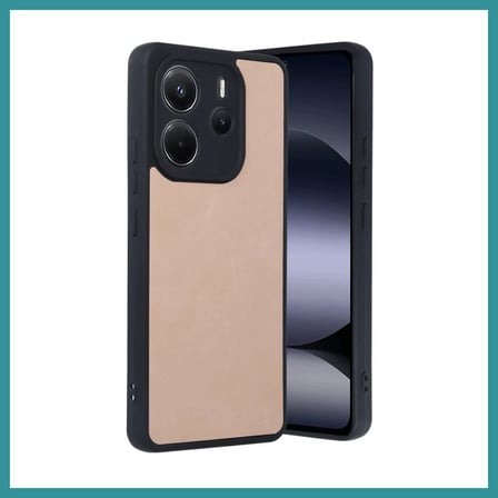 BT Teknik Redmi Note 14 4G Uyumlu Kılıf Aras Deri Kapak - Pudra BEZ