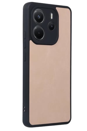 BT Teknik Redmi Note 14 4G Uyumlu Kılıf Aras Deri Kapak - Pudra BEZ