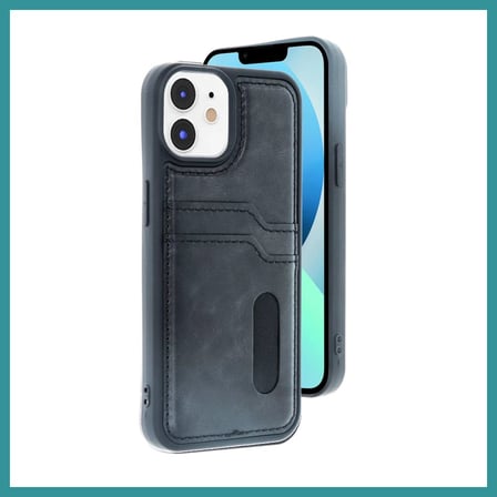 BT Teknik iPhone 11 Uyumlu Kılıf Sara Kartvizitli Deri Kılıf - Siyah BEZ