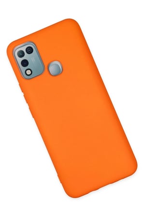 BT Teknik İnfinix Hot 10 Play Uyumlu Kılıf Nano içi Kadife Silikon - Turuncu BEZ