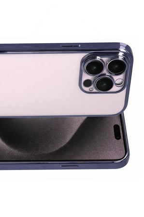 BT Teknik iPhone 15 Pro Max Uyumlu Lensli Silikon - Lacivert BEZ