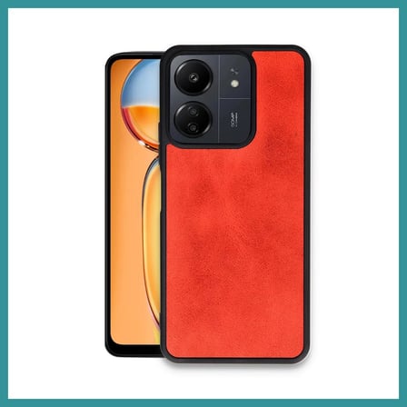 BT Teknik Redmi 13C Uyumlu Kılıf Aras Deri Kapak - Kırmızı BEZ