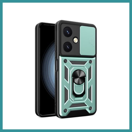 BT Teknik Vivo Y27 Uyumlu Kılıf Pars Lens Yüzüklü Silikon - Yeşil BEZ