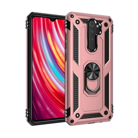 BT Teknik Redmi Note 8 Pro Uyumlu Kılıf Sofya Yüzüklü Silikon Kapak - Rose BEZ