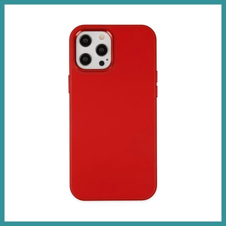BT Teknik iPhone 12 Pro Max Uyumlu Kılıf Asya Deri Silikon - Kırmızı BEZ