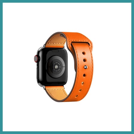 BT Teknik Watch 38mm Uyumlu KR415 Luaz Deri Kordon - Turuncu BEZ