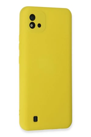 BT Teknik Realme C11 2021 Uyumlu Kılıf Nano içi Kadife Silikon - Sarı BEZ