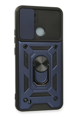 BT Teknik Realme C11 2021 Uyumlu Kılıf Pars Lens Yüzüklü Silikon - Lacivert BEZ