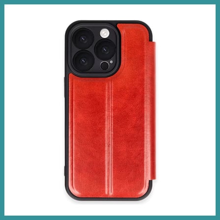 BT Teknik iPhone 16 Pro Max Uyumlu Kılıf Flip Cover - Kırmızı BEZ