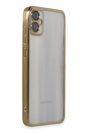BT Teknik Samsung Galaxy A05 Uyumlu Kılıf Lensli Silikon - Gold BEZ
