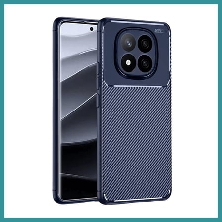 BT Teknik Redmi Note 14 Pro Plus Uyumlu Kılıf Auto Focus Karbon Kapak - Lacivert BEZ