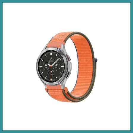 BT Teknik Watch 22mm Uyumlu Hasırlı Cırtcırtlı Kordon - Turuncu BEZ