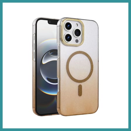 BT Teknik iPhone 16 Pro Max Uyumlu Glossy Magsafe Kapak - Çöl Titanyum BEZ