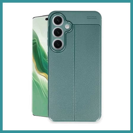 BT Teknik Samsung Galaxy S24 FE Uyumlu Kılıf Auto Focus Kapak - Koyu Yeşil BEZ