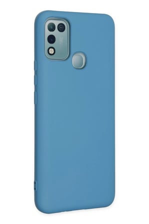 BT Teknik İnfinix Hot 10 Play Uyumlu Kılıf Nano içi Kadife Silikon - Mavi BEZ