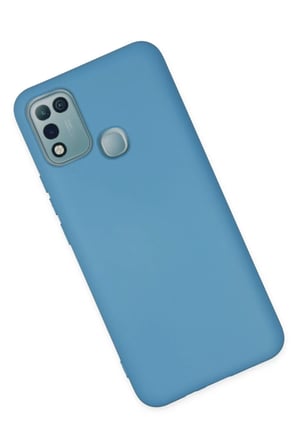 BT Teknik İnfinix Hot 10 Play Uyumlu Kılıf Nano içi Kadife Silikon - Mavi BEZ